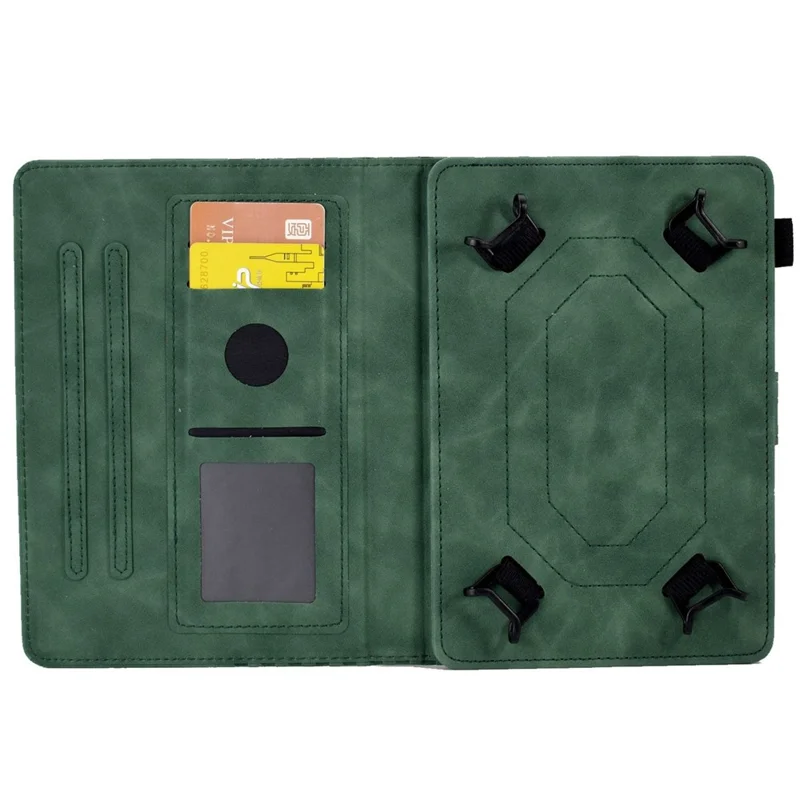 Anti-Fall Folio Flip Case for Universal 8 inch Tablet Protective Cover Pattern Imprinted Solid Color Auto Wake / Sleep Leather Case with Card Slots / Stand - Green