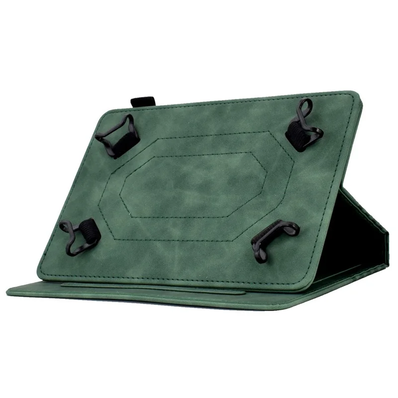 Anti-Fall Folio Flip Case for Universal 8 inch Tablet Protective Cover Pattern Imprinted Solid Color Auto Wake / Sleep Leather Case with Card Slots / Stand - Green