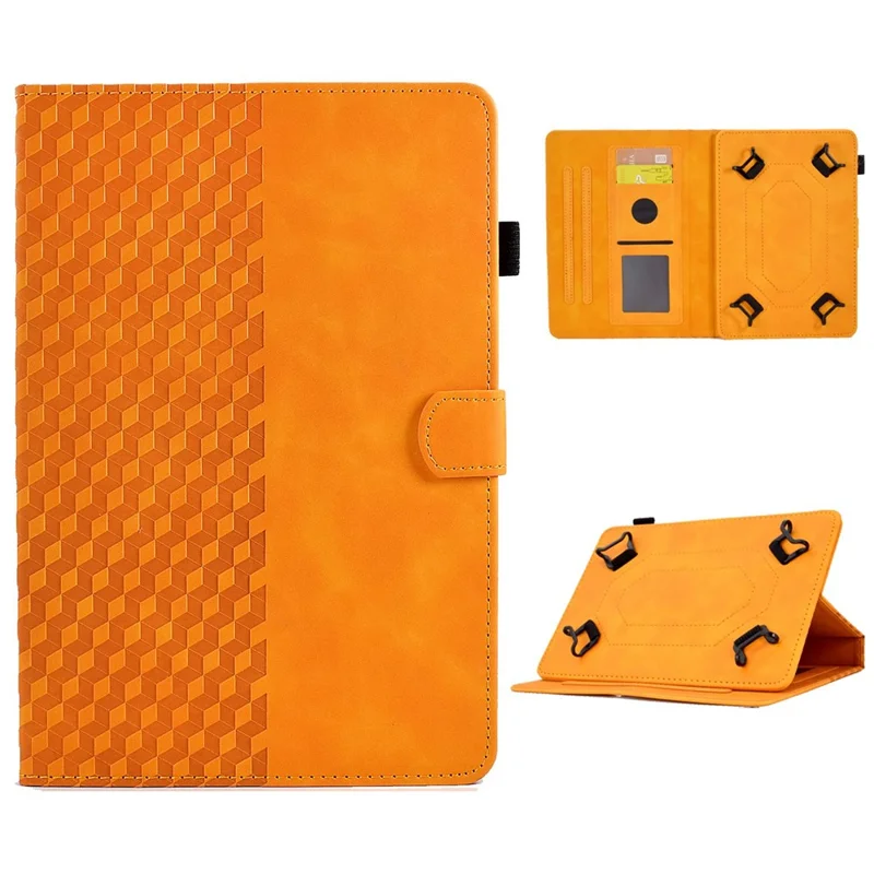 Anti-Fall Folio Flip Case for Universal 8 inch Tablet Protective Cover Pattern Imprinted Solid Color Auto Wake / Sleep Leather Case with Card Slots / Stand - Khaki