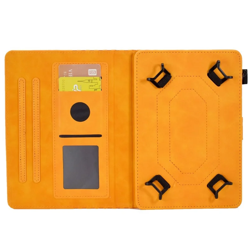 Anti-Fall Folio Flip Case for Universal 8 inch Tablet Protective Cover Pattern Imprinted Solid Color Auto Wake / Sleep Leather Case with Card Slots / Stand - Khaki