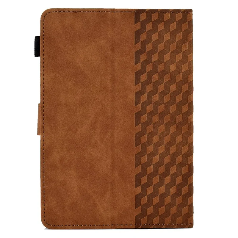 Anti-Fall Folio Flip Case for Universal 8 inch Tablet Protective Cover Pattern Imprinted Solid Color Auto Wake / Sleep Leather Case with Card Slots / Stand - Brown