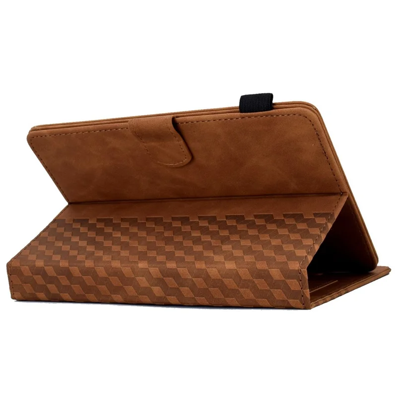 Anti-Fall Folio Flip Case for Universal 8 inch Tablet Protective Cover Pattern Imprinted Solid Color Auto Wake / Sleep Leather Case with Card Slots / Stand - Brown