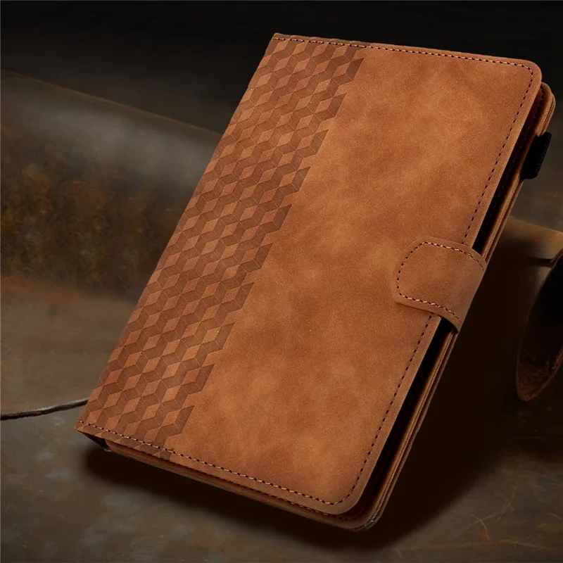 Anti-Fall Folio Flip Case for Universal 8 inch Tablet Protective Cover Pattern Imprinted Solid Color Auto Wake / Sleep Leather Case with Card Slots / Stand - Brown