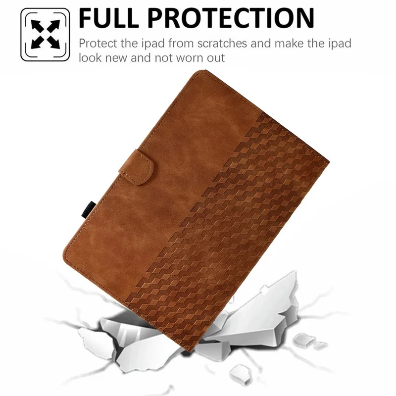 Anti-Fall Folio Flip Case for Universal 8 inch Tablet Protective Cover Pattern Imprinted Solid Color Auto Wake / Sleep Leather Case with Card Slots / Stand - Brown