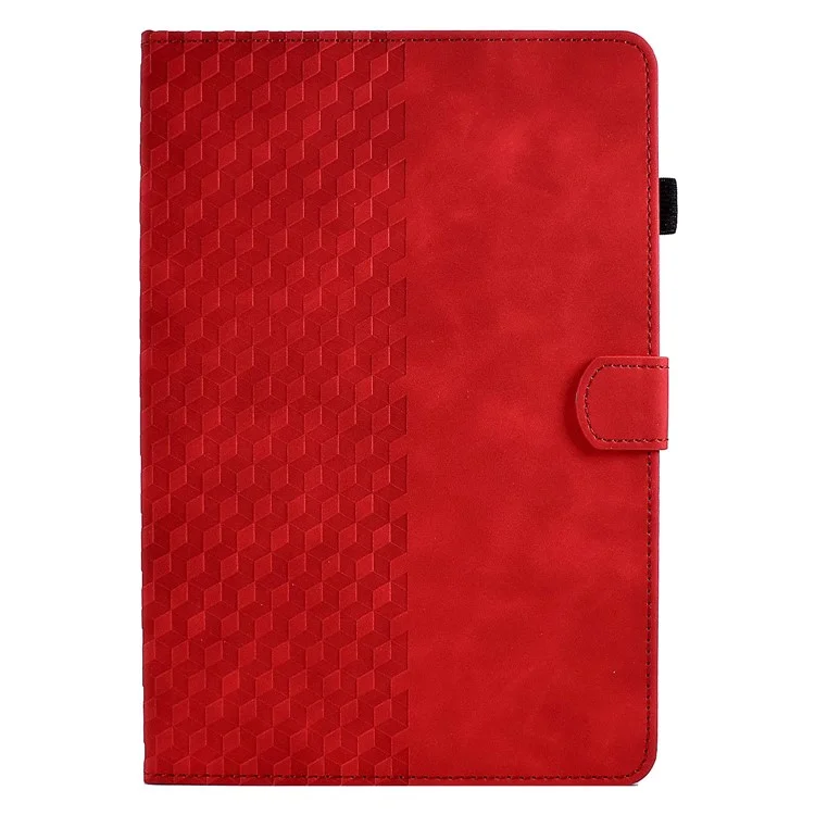 Anti-Scratch Case for Universal 10 inch Auto Wake / Sleep Tablet Leather Cover Pattern Imprinted Solid Color Protective Case with Card Slots / Stand - Red