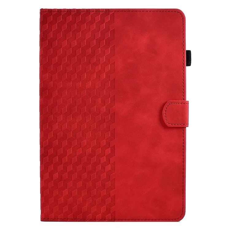 Auto Wake / Sleep Shockproof Case for Lenovo Tab M10 Plus (3rd Gen) / Xiaoxin Pad 2022 10.6 inch Pattern Imprinted Anti-Drop Cover Solid Color Stitching Tablet Leather Stand Case with Card Slots - Red