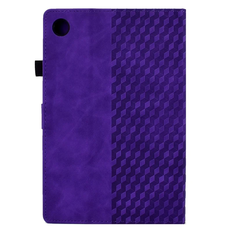 Auto Wake / Sleep Shockproof Case for Lenovo Tab M10 Plus (3rd Gen) / Xiaoxin Pad 2022 10.6 inch Pattern Imprinted Anti-Drop Cover Solid Color Stitching Tablet Leather Stand Case with Card Slots - Purple