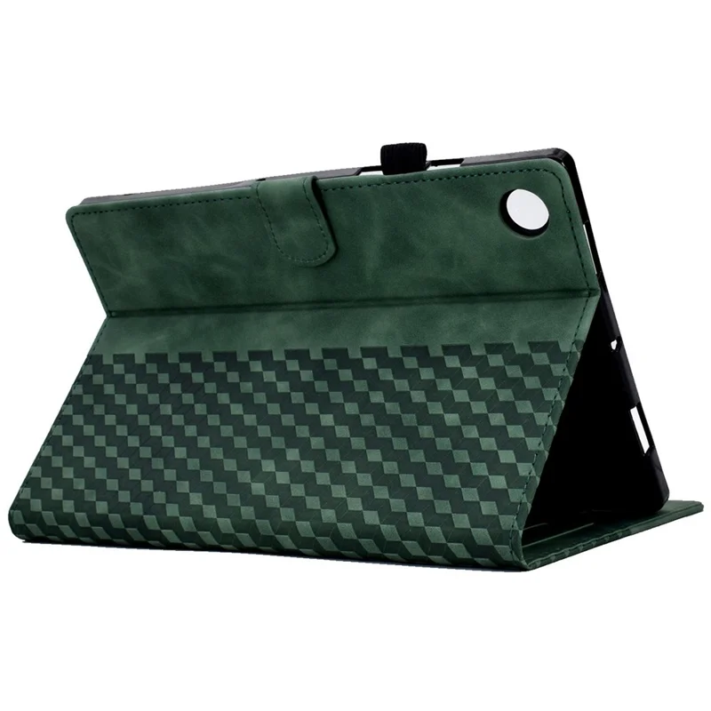 For Samsung Galaxy Tab A8 10.5 (2021) (X200 / X205) / Tab A8 10.5 (2022) Protective Case Stitching Pattern Imprinted Anti-Fall Cover Solid Color Auto Wake / Sleep Tablet Case with Card Slots / Stand - Green