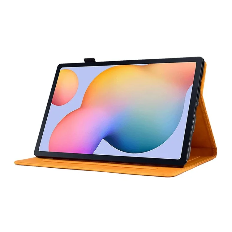 Pour Samsung Galaxy Tab S6 Lite (SM-P610 / 615) Couleur de Couleur Unie à la Couleur de la Couleur de la Couleur Anti-drop Sillage de Couverture en Cuir Automatique / Protecteur de Comprimés Imprimés de Modèle de Sommeil Avec Des Emplacements de Carte / Supporter - Kaki