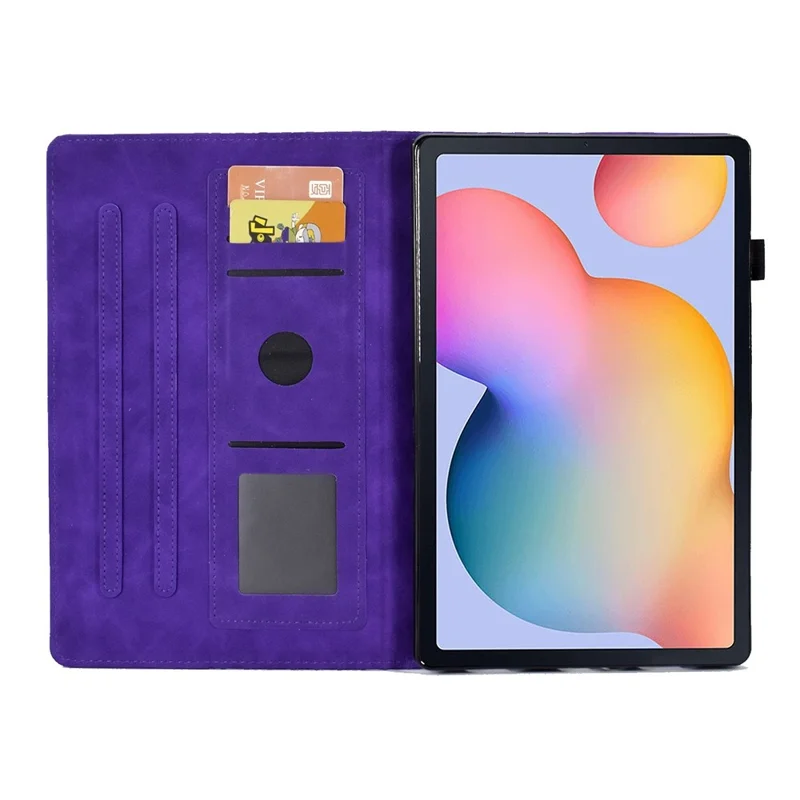 For Samsung Galaxy Tab S6 Lite (2024) / S6 Lite (2022) / S6 Lite (2020) (SM-P610 / 615) Leather Case Pattern Imprinted Stand - Purple