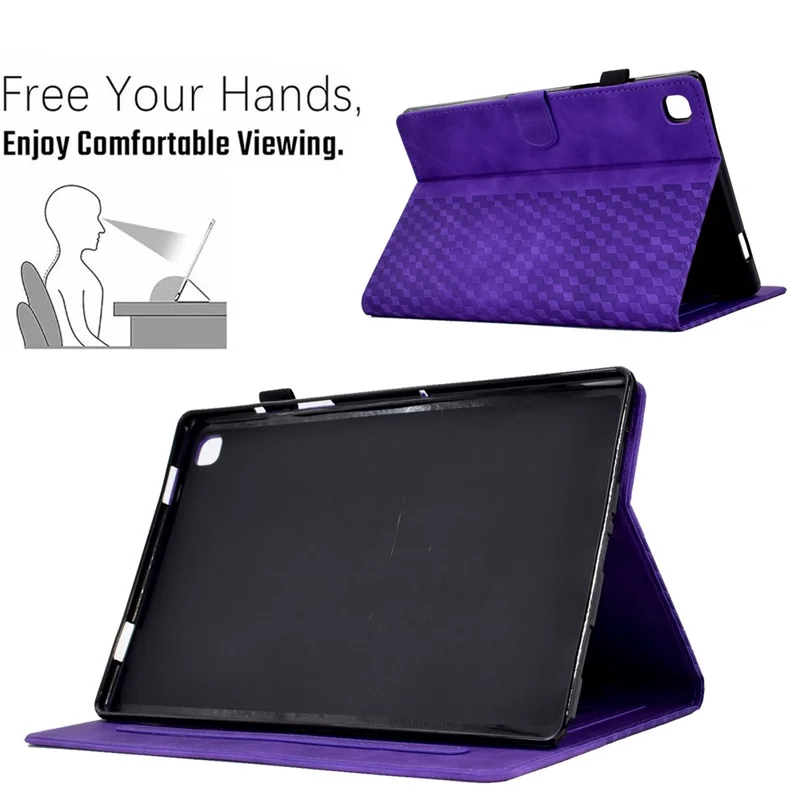 For Samsung Galaxy Tab S6 Lite (2024) / S6 Lite (2022) / S6 Lite (2020) (SM-P610 / 615) Leather Case Pattern Imprinted Stand - Purple