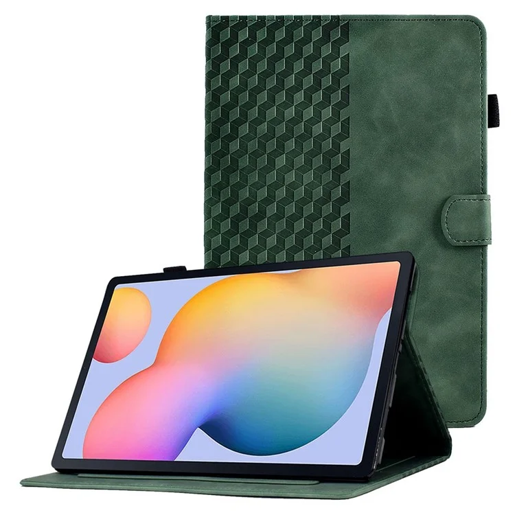 For Samsung Galaxy Tab S6 Lite (2024) / S6 Lite (2022) / S6 Lite (2020) (SM-P610 / 615) Leather Case Pattern Imprinted Stand - Green
