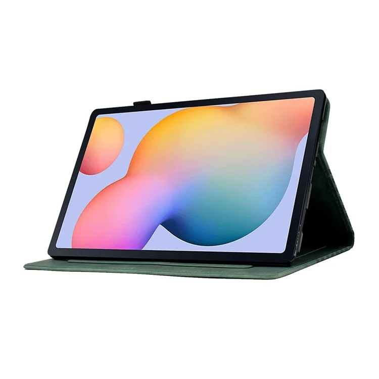 For Samsung Galaxy Tab S6 Lite (2024) / S6 Lite (2022) / S6 Lite (2020) (SM-P610 / 615) Leather Case Pattern Imprinted Stand - Green