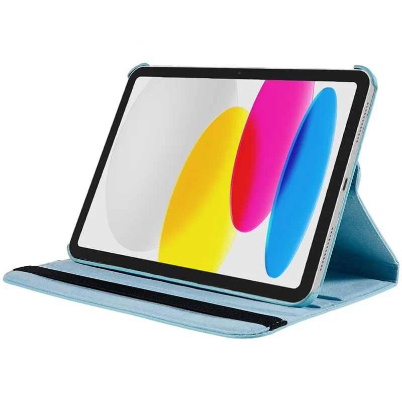 For iPad (2025) / iPad 10.9 (2022) Tablet Case PU Leather Protective Cover with 360 Degree Rotating Stand - Baby Blue