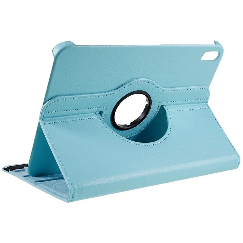 For iPad (2025) / iPad 10.9 (2022) Tablet Case PU Leather Protective Cover with 360 Degree Rotating Stand - Baby Blue