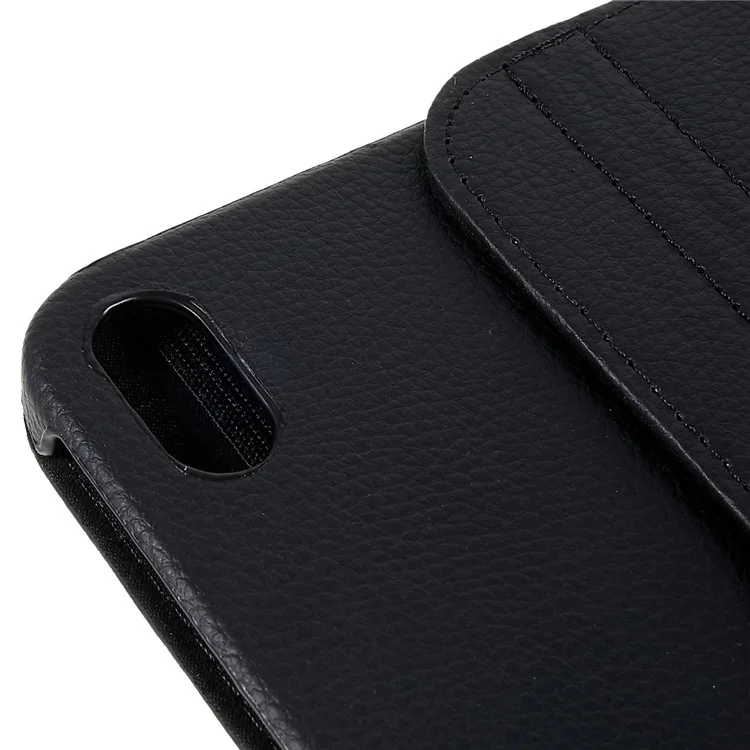 Funda protectora con soporte giratorio de piel sintética antideslizante para iPad de 10.9" (2022) con banda elástica - Negro