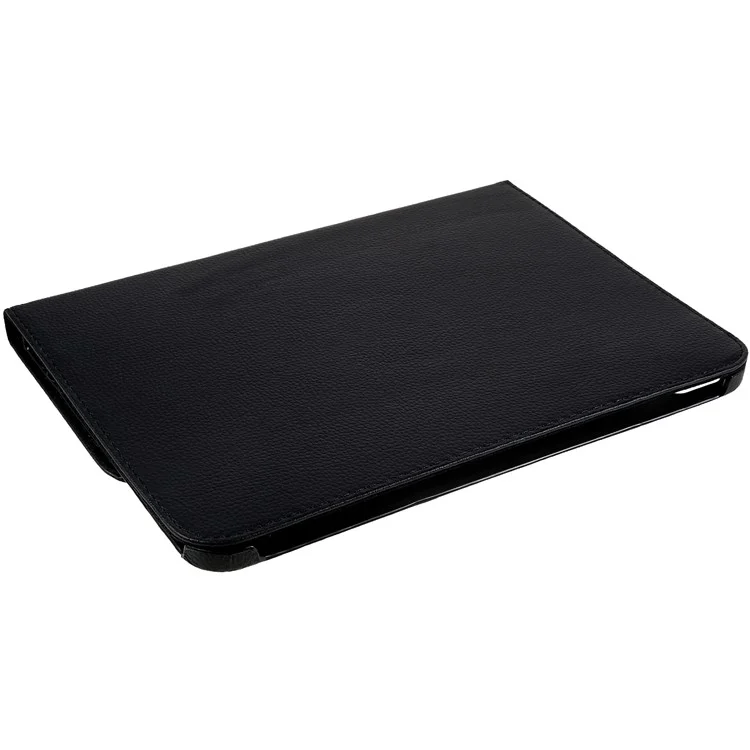 For iPad 10.9 (2022) Protective Case Rotary Stand PU Leather Anti-drop Tablet Cover with Elastic Band - Black