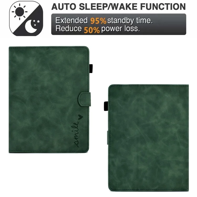 Folio Stand Case for 10.0" Tablet, Pattern Imprinted PU Leather Card Slots Universal Protective Cover with Pen Holder, Support Auto Sleep / Wake - Green