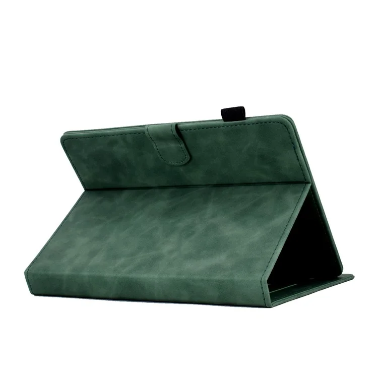 Folio Stand Case for 10.0" Tablet, Pattern Imprinted PU Leather Card Slots Universal Protective Cover with Pen Holder, Support Auto Sleep / Wake - Green