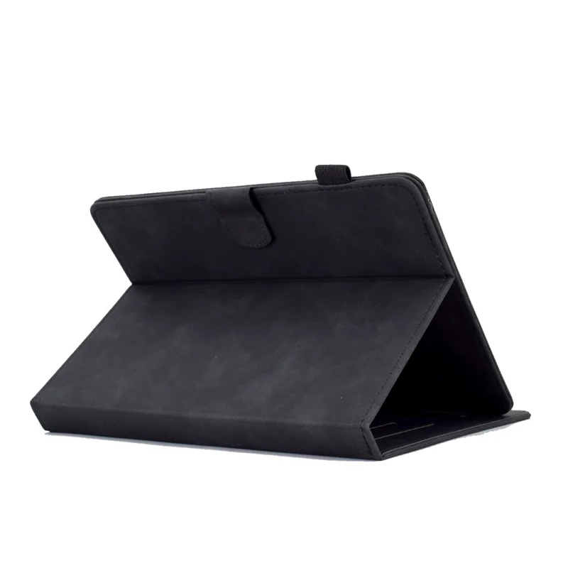 For 7-inch Universal Tablet Case Adjustable Stand Pattern Imprinted PU Leather Card Slot Magnetic Auto Sleep / Wake Protective Cover with Pen Holder - Black