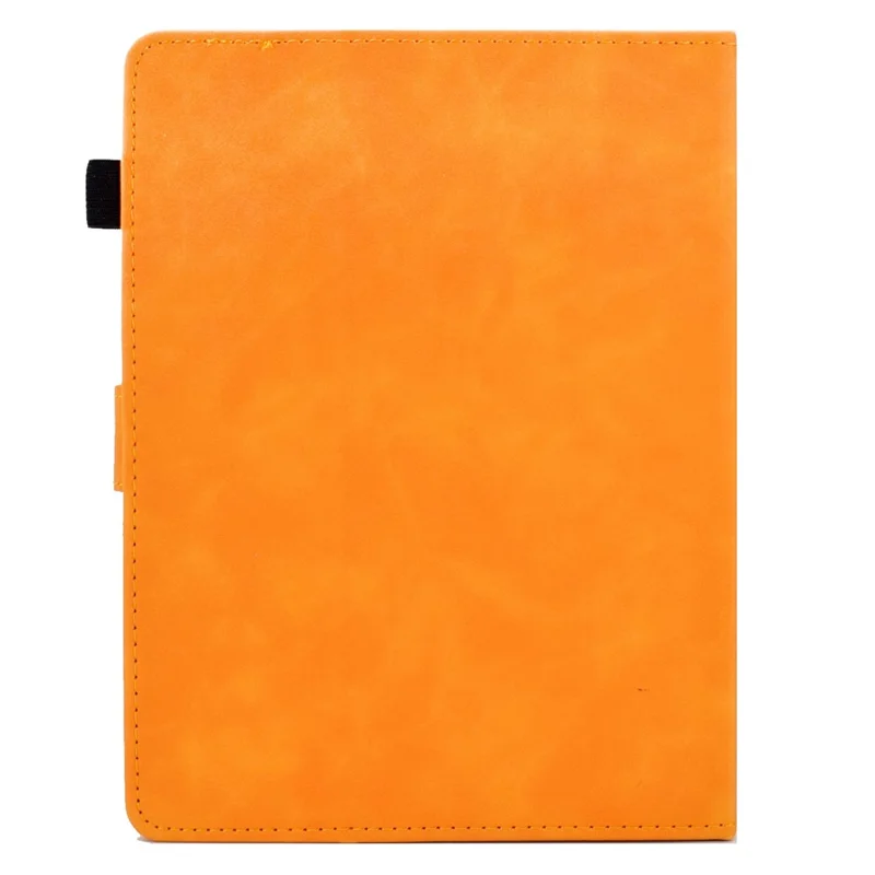 For 7-inch Universal Tablet Case Adjustable Stand Pattern Imprinted PU Leather Card Slot Magnetic Auto Sleep / Wake Protective Cover with Pen Holder - Orange