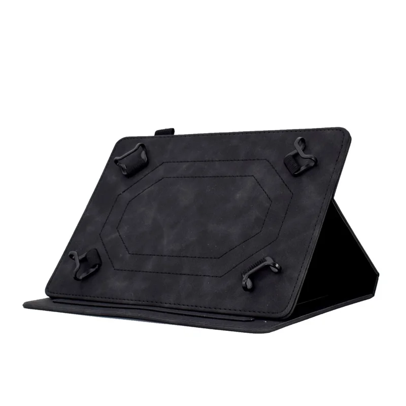 Pattern Imprinted Case for 8-inch Tablet, Card Slot Design PU Leather Folio Stand Cover with Pen Holder, Support Auto Sleep / Wake - Black