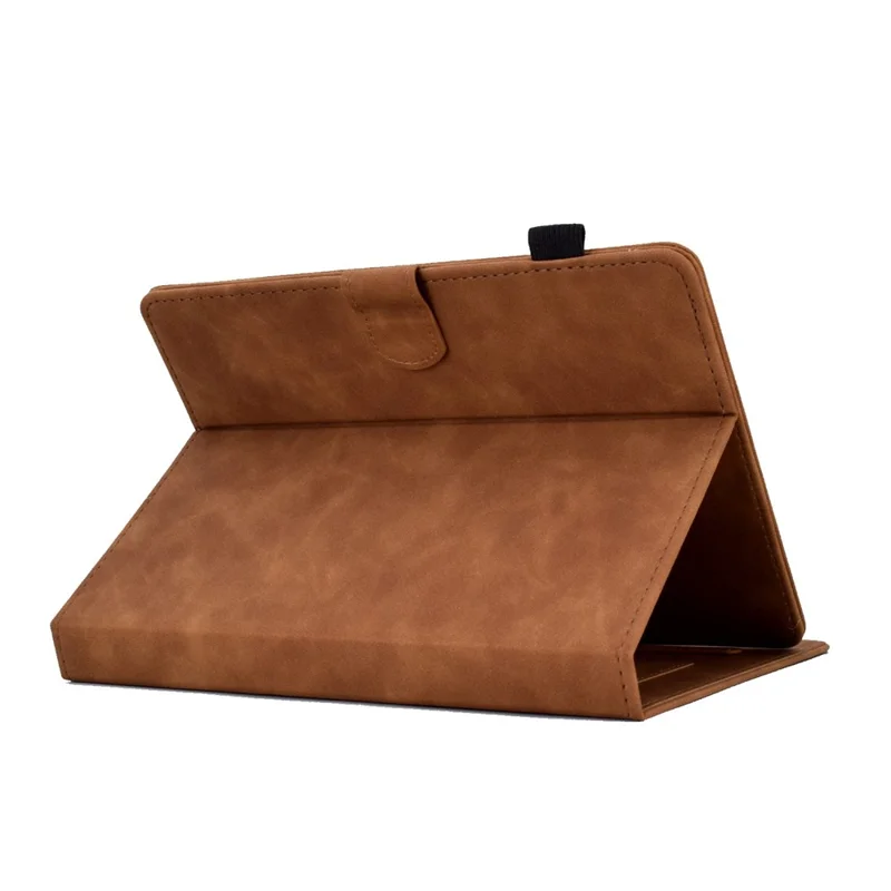 Pattern Imprinted Case for 8-inch Tablet, Card Slot Design PU Leather Folio Stand Cover with Pen Holder, Support Auto Sleep / Wake - Brown