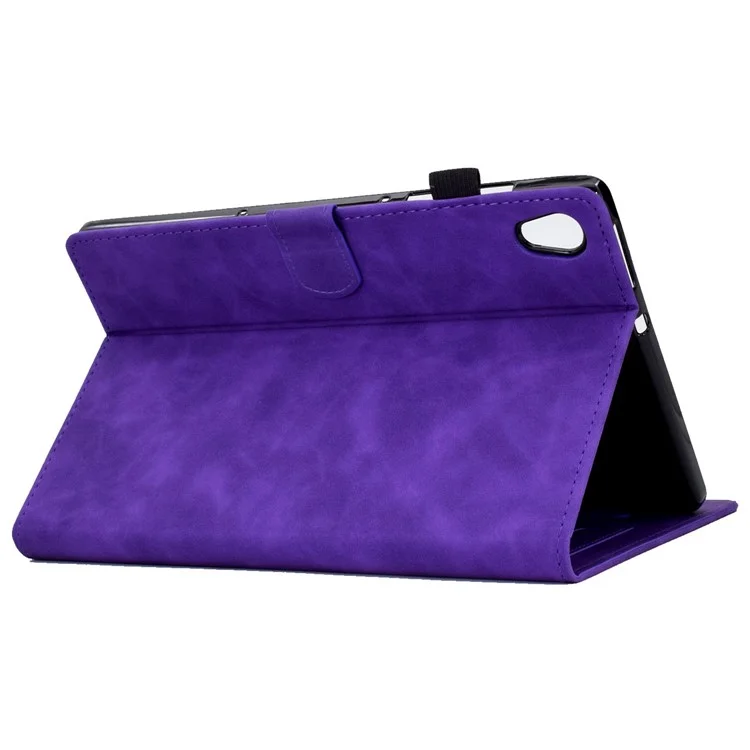 Pour Lenovo Tab M10 HD Gen 2 X306 10.1 "pu Cuir Folio Stand Modèle de Couverture Intelligente de Fermoir Magnétique Imprimé Avec Machines à Sous et Porte-stylo - Violet