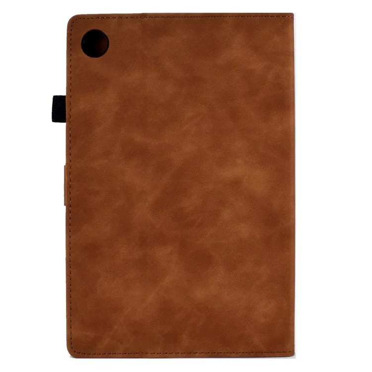 per huawei goditi la tavoletta 2 / matepad t 10 9,7 pollici / t 10s 10,1 pollici / honor pad 6 10,1 pollici / pad x6 tablet da 9,7 pollici motivano di vetro in pelle impronta per pompa copertina - marrone
