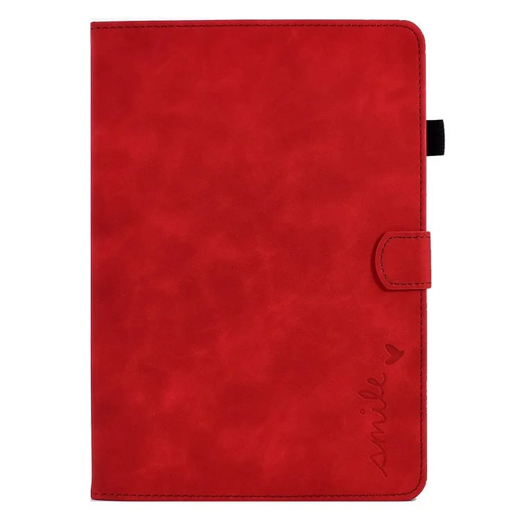 Custodia in Pelle Per Tablet Intelligente Per Lenovo Tab M10 TB-X605F, Modello Anti-scratch Exprinted Sleep / Sveglia la Copertura Con Slot di Carte - Rosso