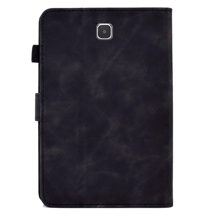 Custodia Per Protezione Completa Per Samsung Galaxy Tab A 8.0 SM-T350 (2015), Slot di Supporto Per Supporto di Supporto Per Motivi in ​​pelle - Nero
