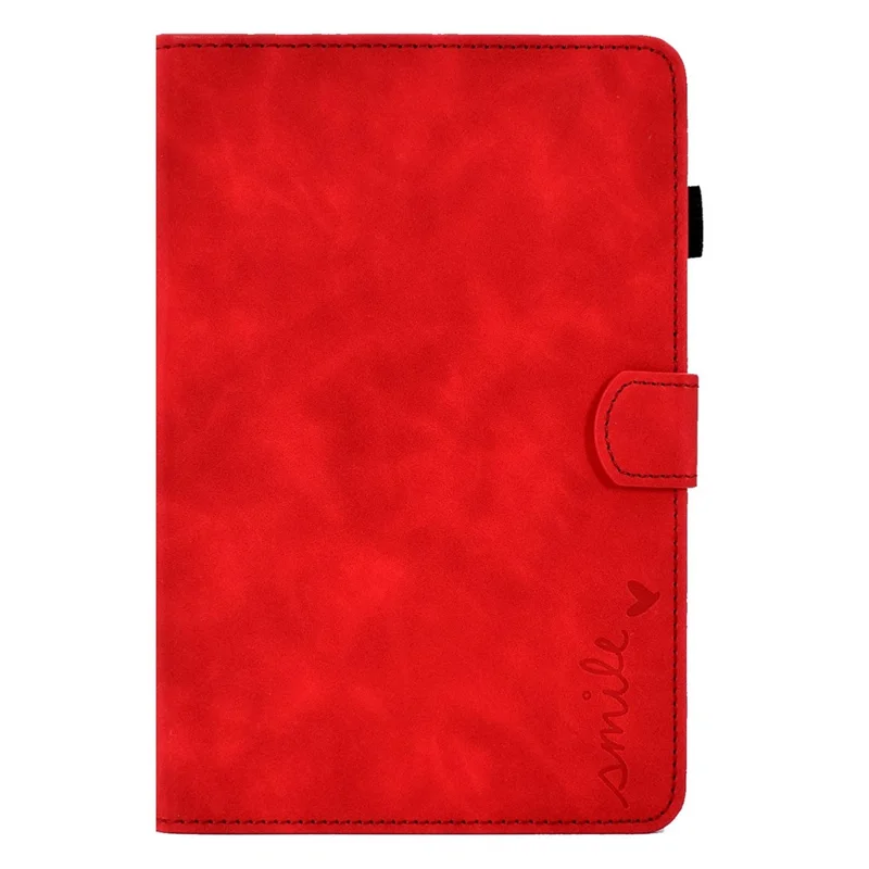Full Protection Case for Samsung Galaxy Tab A 8.0 SM-T350 (2015), Supporting Stand Card Slots Imprinted Pattern Leather Tablet Cover Shell - Red