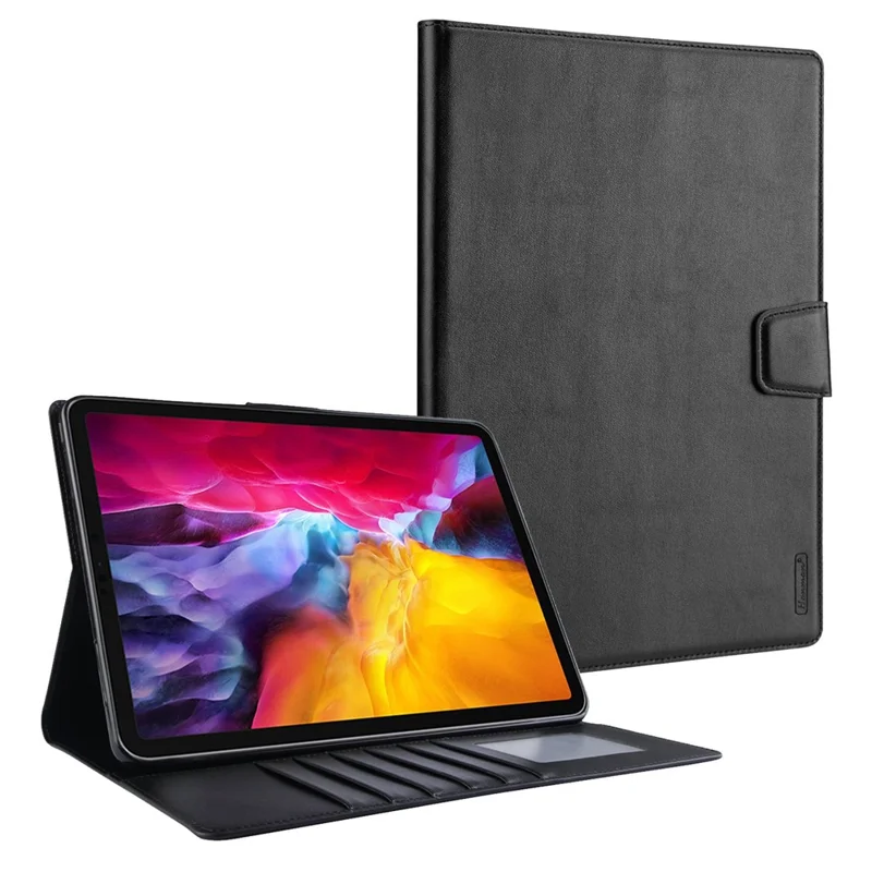 Hanman Mill Series Per Ipad Pro 11 Pollici (2018) /(2020) /(2021) / Ipad Air (2020) /(2022) Copertina di Chiusura Magnetica in Pelle PU Affronta Shock Con Portafoglio Standard - Nero