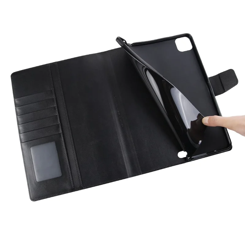 Hanman Mill Series Per Ipad Pro 11 Pollici (2018) /(2020) /(2021) / Ipad Air (2020) /(2022) Copertina di Chiusura Magnetica in Pelle PU Affronta Shock Con Portafoglio Standard - Nero