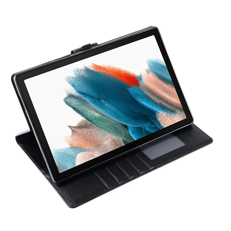 HANMAN Mill Series for Samsung Galaxy Tab A8 10.5 (2021) / (2022) PU Leather Tablet Case Stand Wallet Full Protection Cover - Black