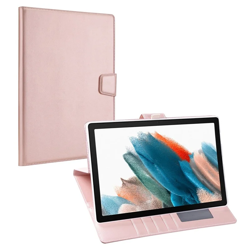 HANMAN Mill Series for Samsung Galaxy Tab A8 10.5 (2021) / (2022) PU Leather Tablet Case Stand Wallet Full Protection Cover - Rose Gold