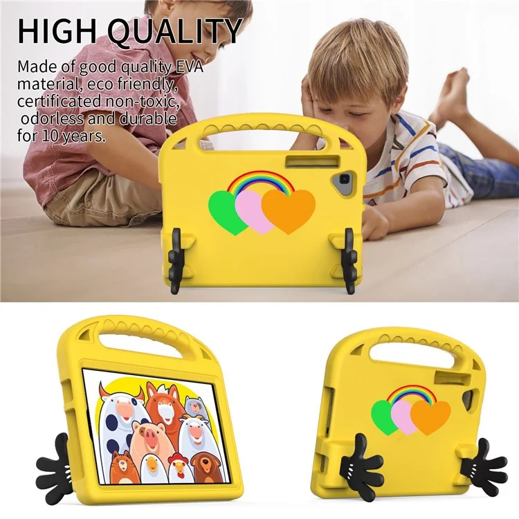 Pour Lenovo Tab M10 Plus TB-X606F 10,3 Pouces Tablet EVA Case de Protection Love Copre Sorme de Palm Palm Forme Couverture du Pripe Grip - Jaune