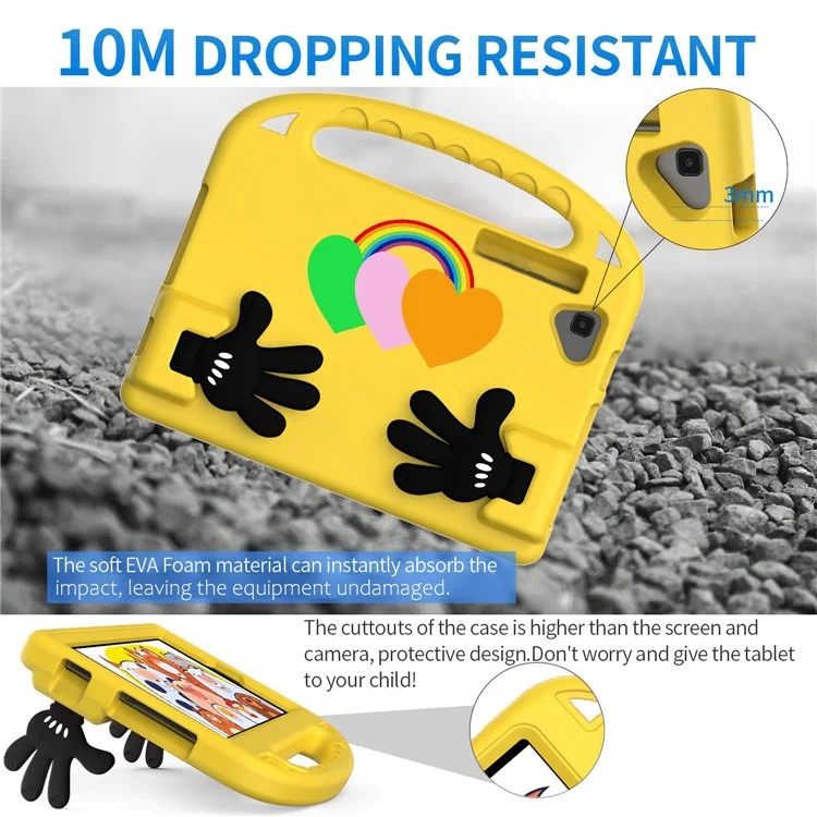 Pour Lenovo Tab M10 Plus TB-X606F 10,3 Pouces Tablet EVA Case de Protection Love Copre Sorme de Palm Palm Forme Couverture du Pripe Grip - Jaune