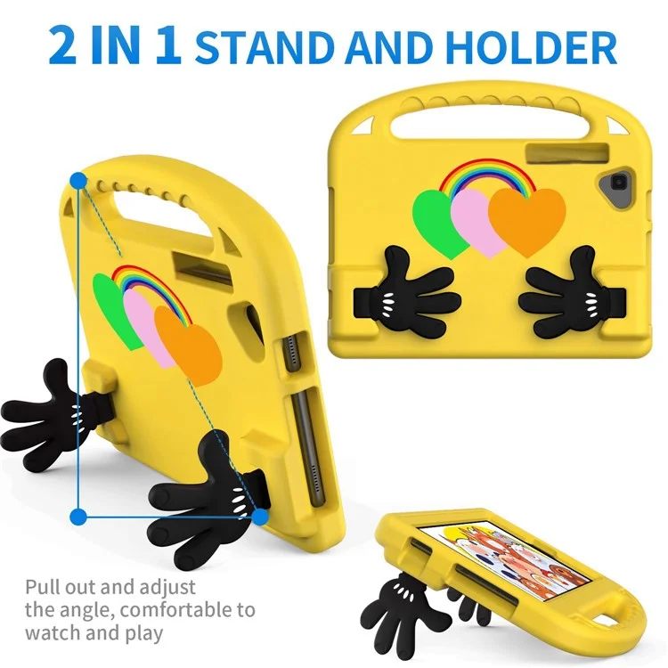 Pour Lenovo Tab M10 Plus TB-X606F 10,3 Pouces Tablet EVA Case de Protection Love Copre Sorme de Palm Palm Forme Couverture du Pripe Grip - Jaune
