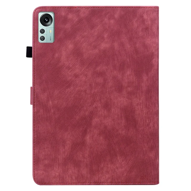 Für Xiaomi Pad 5 Pro 12.4 (2022) Faltbares Stand PU Leder Tablet Case Süße Tigermuster Eingeprägter Abdeckung Mit Kartenhalter - Rot