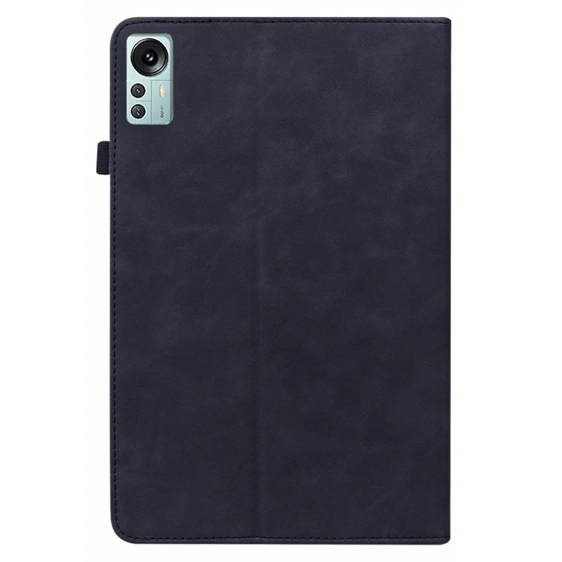 Caso de Couro PU Para Xiaomi Pad 5 Pro 12.4 (2022), Tampa do Comprimido de Cartão de Bolso Com Zíper de Cor Sólida Com Faixa Elástica - Preto