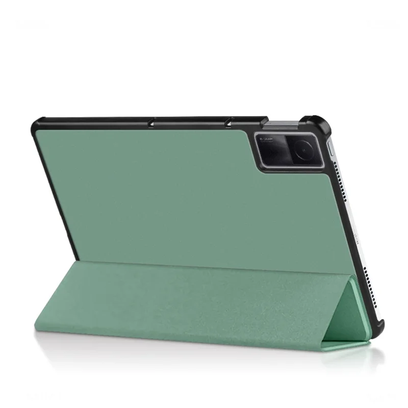 For Xiaomi Redmi Pad PU Leather Tablet Case Adjustable Tri-Fold Stand Shockproof Protective Case - Green