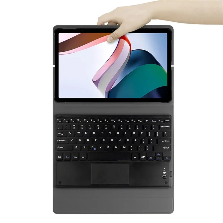 JIUYU For Xiaomi Redmi Pad Detachable Bluetooth-compatible Keyboard with Hinge Stand Leather Case - Blue