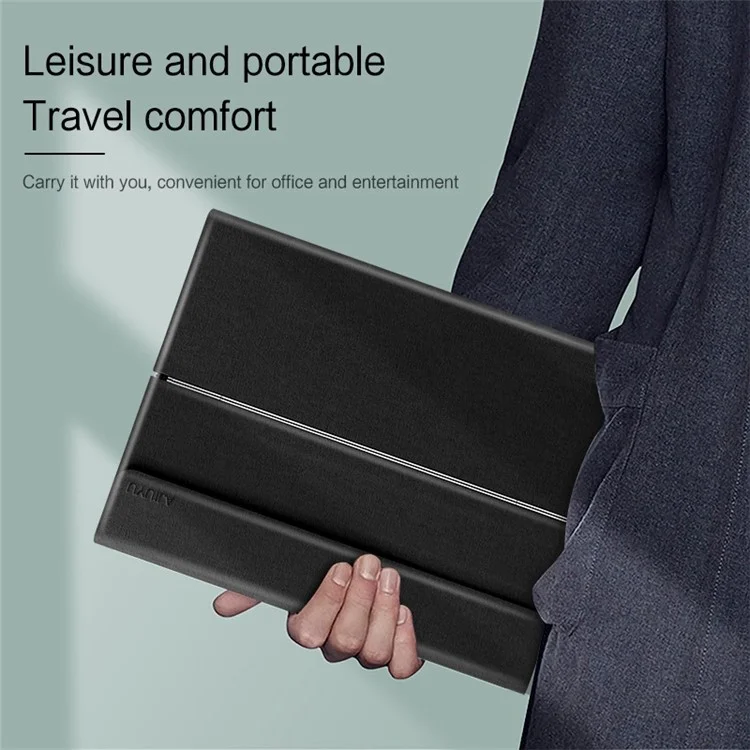 Jiuyu Para Xiaomi Redmi Pad, Una Caja de Teclado Bluetooth Inalámbrica Desmontable Con Cubierta de Cuero - Negro