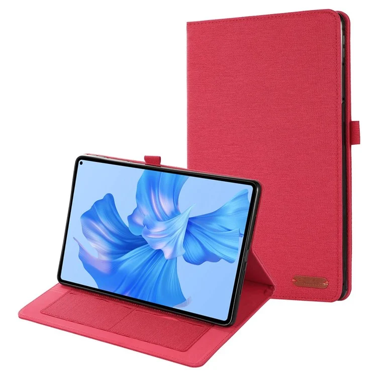 Für Huawei Matepad Pro 11 (2022) Stofftextur-tablet-hülle PU Leather Kartenhalter Anti-kratzer-abdeckung - Rot