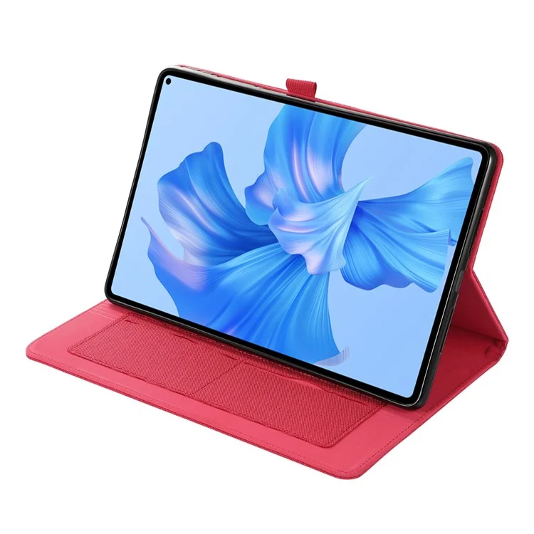 Für Huawei Matepad Pro 11 (2022) Stofftextur-tablet-hülle PU Leather Kartenhalter Anti-kratzer-abdeckung - Rot