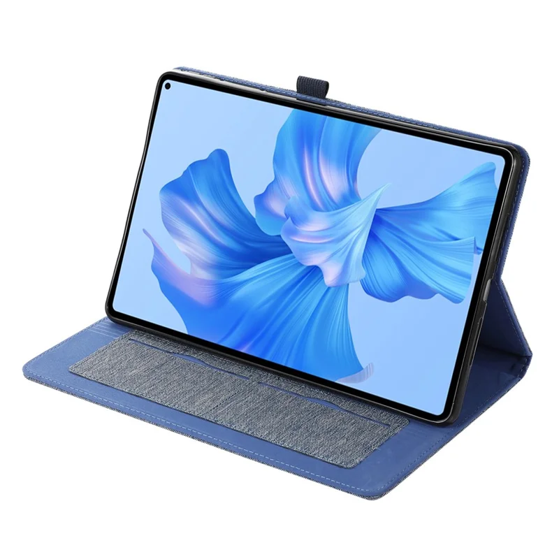 For Huawei MatePad Pro 11 (2022) Cloth Texture Stand Tablet Case PU Leather Card Holder Anti-scratch Cover - Blue