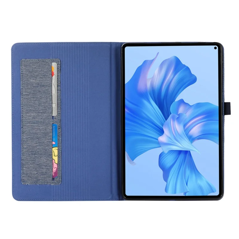 For Huawei MatePad Pro 11 (2022) Cloth Texture Stand Tablet Case PU Leather Card Holder Anti-scratch Cover - Blue