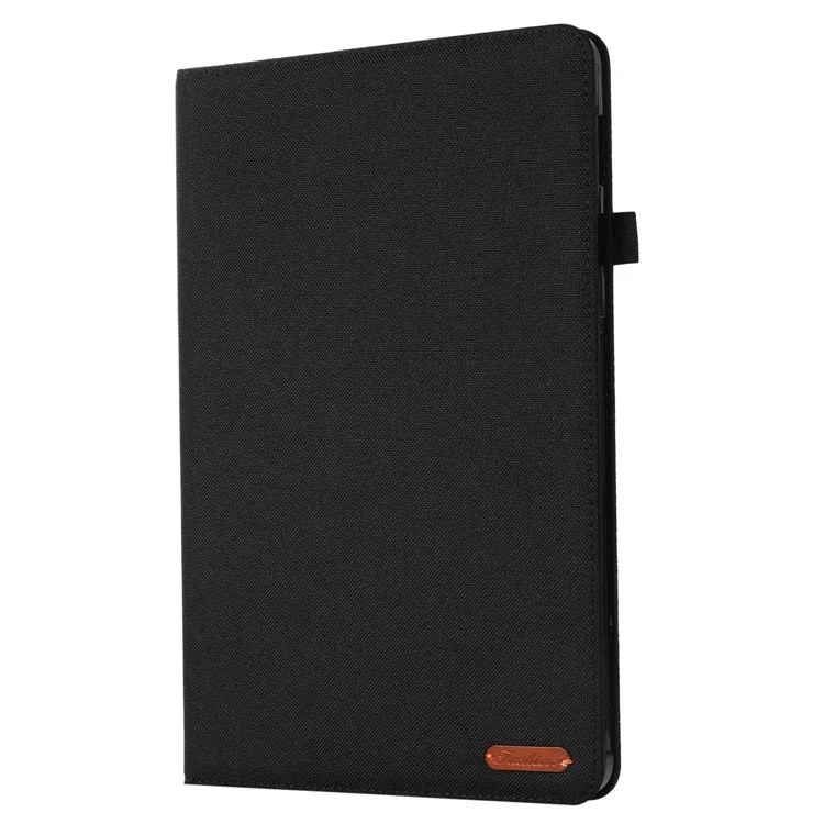 Para Xiaomi Pad 5 Pro 12.4 (2022) Textura de Tela PU Caja de Cuero Cubierta Protectora Con Ranuras Para Tarjetas - Negro