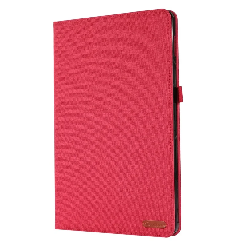 For Xiaomi Pad 5 Pro 12.4 (2022) Cloth Texture PU Leather Stand Case Tablet Protective Cover with Card Slots - Red